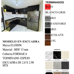 Cocina Integral en Escuadra Terminado Espejo