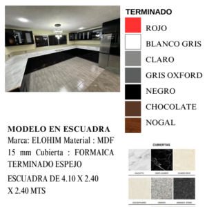 Cocina Integral Extra Grande (Tipo U) Terminado Espejo