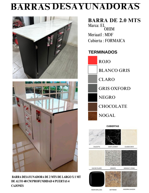 Barra Desayunadora Multiusos